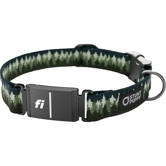 Stunt Puppy Dog Collar Fi Series 3 Ready Pine Green Large - Compatible with Fi GPS Device (Not Included)