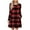Red, variant on Winter Dresses for Women Casual Print Round Neck With PocketsLong Sleeve Fold Dress Classic Plaid Mi-Length Dress