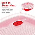 thumbnail image 3 of Dependable Industries Microwave Steamer Grill with Lid Cooks Meats Fish Vegetables Poultry Rice in Minutes BPA Free Vented Freezer and Food Safe, 3 of 8