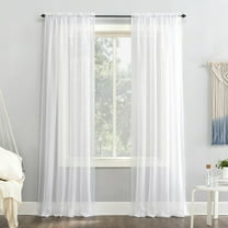 NEWEEN Basic Rod Pocket Sheer Voile Window Curtain Panels White 3 Pair 6 Panels 52 Width 84 Inch Long for Kitchen Bedroom Children Living Room Yard