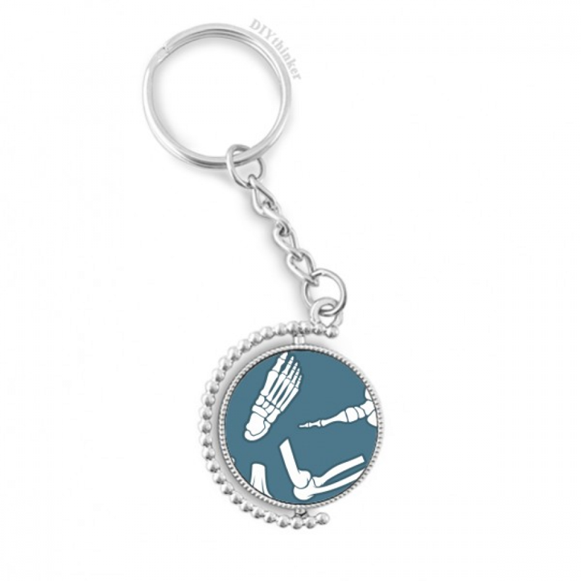 Esqueleto humano Azul Cartoon Illustration Giratorio llavero anillo llavero Unbranded