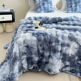 thumbnail image 3 of Sanmadrola Throw Blanket Faux Fur for Couch, Fuzzy Soft Plush Thick Bubble Blanket for Sofa Bedroom Living Room 50''x 60'' Tye Die Blue, 3 of 7