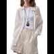 thumbnail image 2 of Camisas de Larga con Botones para Mujer, Blusas Informales de de Ramio con Cuello y Corte Holgado. L, 2 of 10