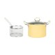 thumbnail image 4 of Olla para freír profunda con tapa Sartenes de cocina Fáciles de limpiar Olla para freír japonesa Freidoras profundas Olla para freír para acampar amarillo, 4 of 8