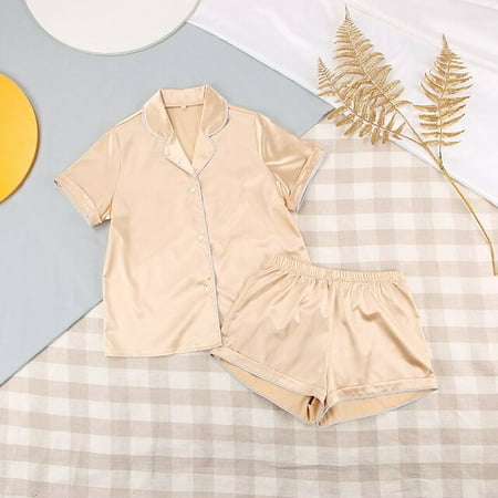 

DanceeMangoo Suphis 5 Colors Satin Nightshirt With Shorts Nightwear Suit Silk Pyjama Short Sleeve Casual Pajama Sets Women Sleepwear Summer