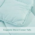 thumbnail image 6 of HIG 3 Piece Shabby Chic All Season Lightweight Down Alternative Comforter Set-Quilted Comforter with Corner Tabs -Box Stitched -250GSM Fiberfill Shabby Chic Farmhouse Style Bedding(King/Cal.King,Aqua), 6 of 7