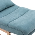 thumbnail image 4 of Royard Oaktree Rocking Chair Upholstered Glider Chair with Retractable Footrest Modern Indoor Recliner Chair with Pillow Comfy Fabric Lounge Lazy Chair for Nursery Living Room Bedroom,Light Blue, 4 of 5