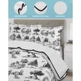 thumbnail image 3 of Quilts Queen Size Bedding Set, Farmhouse Country Reversible Summer Quilt 3 Pieces, Black Vintage Trees Rustic French Garden Lightweight Bedspreads Coverlets with 2 Pillow Shams for All Seasons, 3 of 5