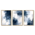 thumbnail image 2 of SHENIFY Large 24x36in3pcs Natural Framed Navy Blue Abstract Wall Art Neutral Brush Strokes Block Shape Mid Century Art Prints Minimalist Modern Illustrations Bedroom Hallway, 2 of 8