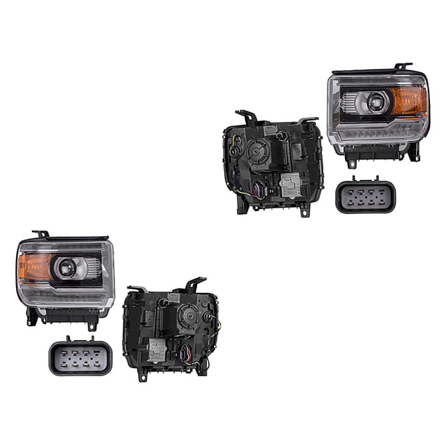 Par de Faros Sierra 2014 A 2015 Gmc C/Leds DEPO .