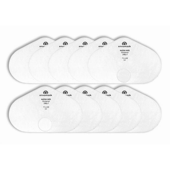 Envo Mask N95 Replacement Filter, 10 Pack, Individually Wrapped, Electrostatically Charged, Ready to Use, Easy Filter Changes, Lower Resistance & Easier Breathability, Sleepnet (55000-10)