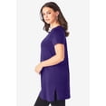 thumbnail image 3 of Roaman's Women's Plus Size Ultimate Cotton V-Neck Short Sleeve Tunic, 3 of 6