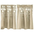 thumbnail image 2 of Btomtd Embroidered Polyester Short Curtains for Cafe and Home Use Solid Color Cafe Curtains Intricate Stitching and Easy Care Blackout Curtains - 29.13"x24.01", Beige, 2 of 9