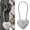 White, variant on Heart Shaped Combination Lock, Small Cable Padlock for Luggage, Gym Locker and Backpack