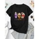 thumbnail image 2 of Creative Holiday-Themed Milkshake Pattern Print Women'S Trendy Round Neck Short Sleeve, Simple Casual Sports T-Shirt, Comfortable Summer Top for Women During The Holidays., 2 of 6