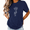 navy blue-1, variant on Women's Cute Chibi Astronaut Graphic Tee Cartoon Space Planet Balloons Print Summer Top