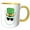 Yellow/White, variant on 3drose, Cool St Patricks Day Llama in Sunglasses Illustration, 15oz Two-tone Red Mug