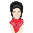 thumbnail image 1 of Peluca de disfraz LeMarnia Black Short Disco para hombre, fiesta de Halloween, 1 of 6