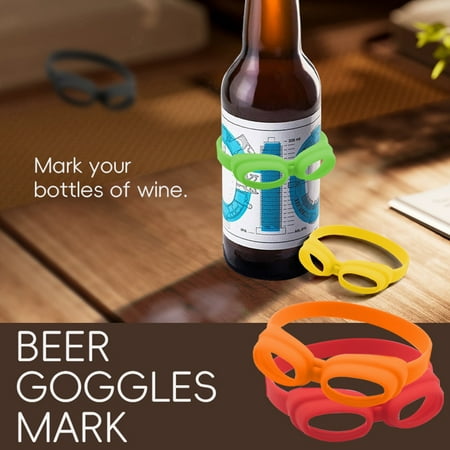 

Yanerim Beer Glass Mark Silicone Drink Markers Glass Cup Bottle Strip Tag Marker Reusable Wine Glass Charms Tags