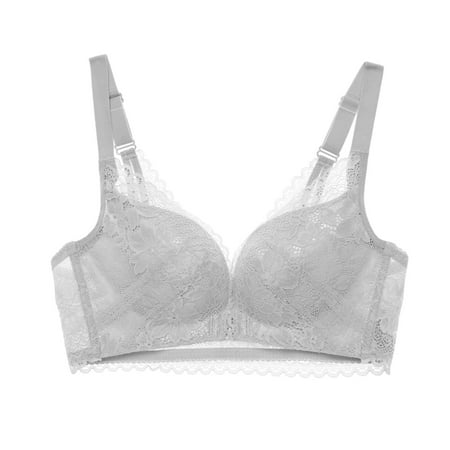

TOWED22 Sexy Bras Women s Lace Balconette Push Up Bra Plus Size See Unlined Underwire Demi Grey