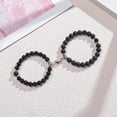thumbnail image 3 of harmtty 2Pcs Unisex Bracelets Beaded Heart Men Women Frosted Stone Anti-fade Bangles for Dating, 3 of 8