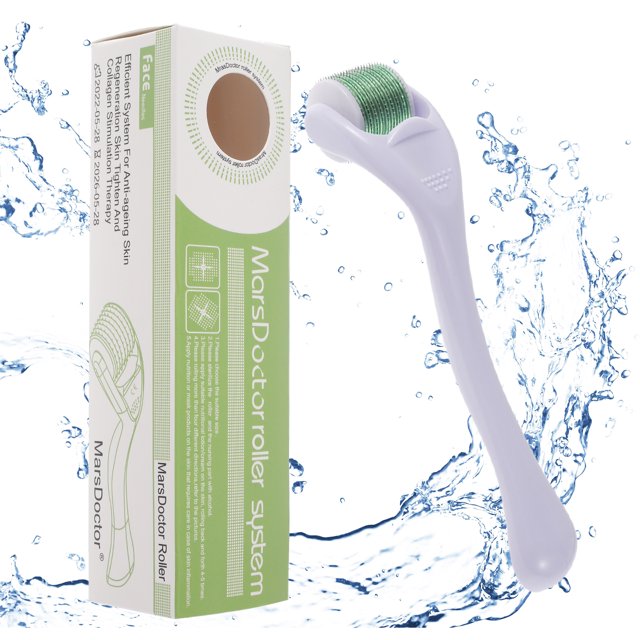 Muyoka Duety Derma Roller, Micro Needle Roller con mango antideslizante Titanium Micro Needle Roller Herramienta para el cuidado de la piel Dispositivo de belleza para rostro y cuerpo Uso dom茅stico