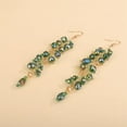 thumbnail image 4 of Bridal Green Crystal Hairband Long Hair Vine Crystal Beaded Headband Wedding Prom Party Festival Hair Accessory for Women, 4 of 10