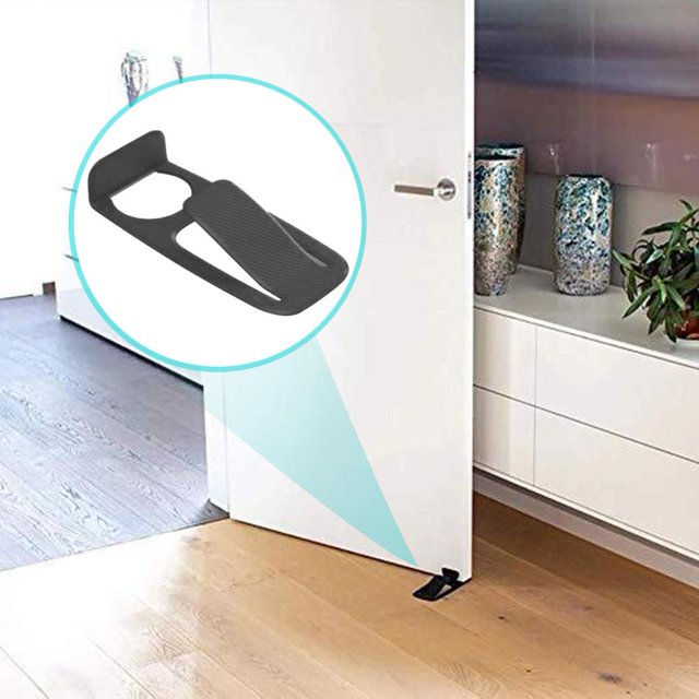 Tope De Puerta Tope de puerta con resorte, tope de puerta para el hogar, Protector de pared, soporte de cuña para puerta (negro)