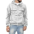 thumbnail image 5 of Momasggi Tactical Hoodies for Men Full Zip Long Sleeve Hooded Sweatshirt Causal Workout Cargo Hoodie Sport Outdoor Winter Jacket with Pockets White 2XL, 5 of 5