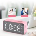 thumbnail image 3 of lionlar Réveil/haut-Parleur Bluetooth avec Port de Charge USB pour Étudiants Rose, 3 of 8