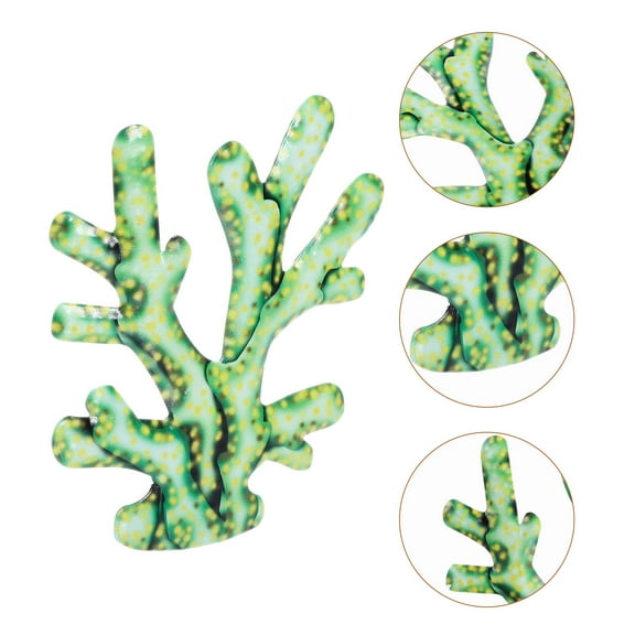 TEHAUX 2Pack Green Coral Wall Decor Made From Iron For Home Owners Wanting To Add A Touch Of The Ocean To Their Home