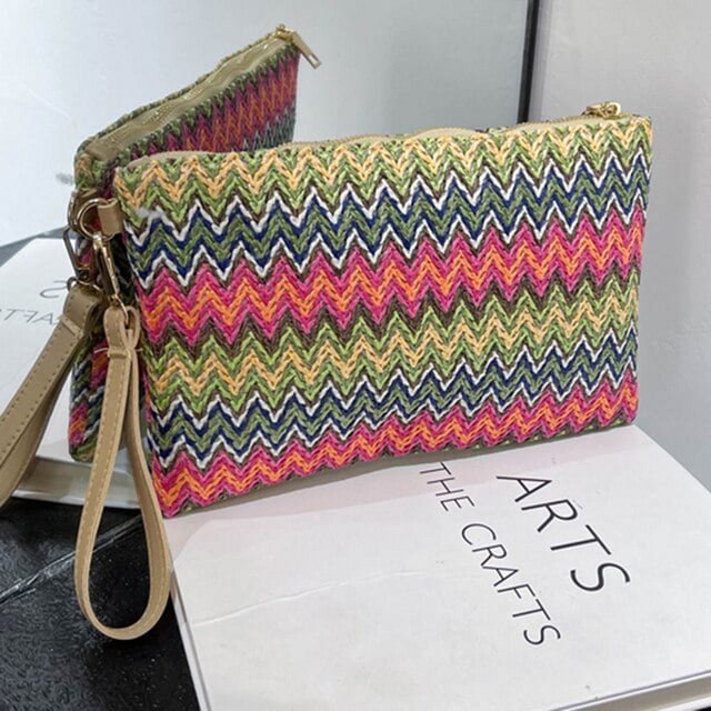 LinYooLi Money Beach Long Bag Colourful Ladies Clutch Coin Purse Handmade Casual Portable Elegant Simple Exquisite for Weekend Vacation