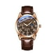 thumbnail image 2 of Reloj de cuarzo para hombre, reloj de cuarzo informal para hombre, correa de cuero, diseño multidisco, estilo informal, reloj de pulsera con esfera antiarañazos, para hombre y mujer, con esfera de rom, 2 of 5