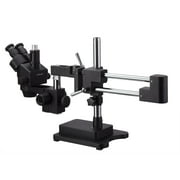 AmScope SM-4TZ-B 3.5X-90X Simul-Focal Trinocular Stereo Zoom Microscope with Double Arm Boom Stand