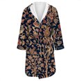 thumbnail image 4 of Women's Fleece Plush Robe Long Warm Plush Bathrobe Loungewear Jacket Printed Comfort Robe, 4 of 5