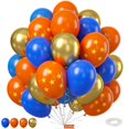 thumbnail image 1 of Globos Sowide azules y naranjas, 50 unidades, 30 cm, para decoración de fiestas, 1 of 7