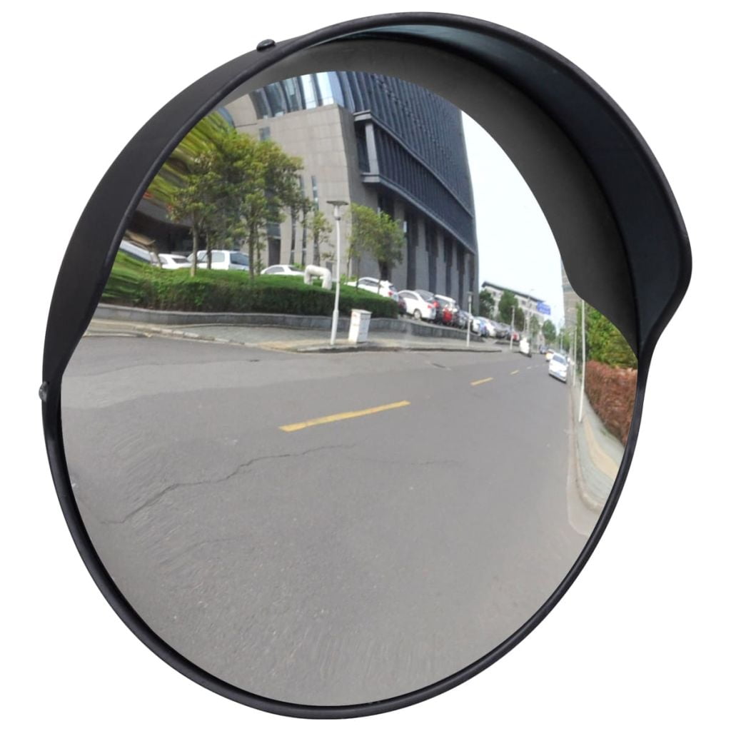 12" Inch 30CM Traffic Shop Wide Angle Security Curved Convex Road Mirror Black 