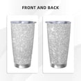 thumbnail image 3 of Logiee Silver Glitter Print 20OZ Car Cup with Lid, Stainless Steel Vacuum Insulated Double Wall Travel Tumbler, Durable Insulated Coffee Mug,Thermal Cup with Straw-Without Straw, 3 of 8
