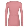 thumbnail image 4 of Women's Stretch Long Sleeve Ribbed T Shirts Crewneck Casual Slim Fitted Knit Tops, 4 of 4