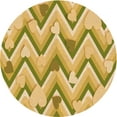 thumbnail image 1 of Ahgly Company Tapis d'Intérieur Lavables en Machine, Ronds, Transitionnels, Marron, Tiges Dorées Foncées, Ronds de 7 Pi, 1 of 7