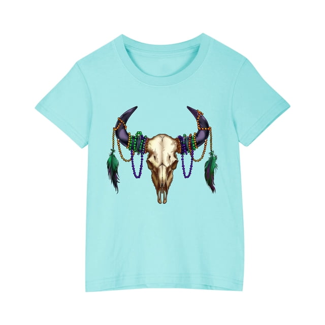 RXIRUCGD 2025 Vêtements d'Été pour Enfants T-shirt Imprimé Mode Mignon Col Rond Manches Courtes