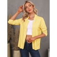 thumbnail image 4 of STARVNC Women Stand Collar Open Front Drop Shoulder Long Sleeve Blazer, 4 of 7