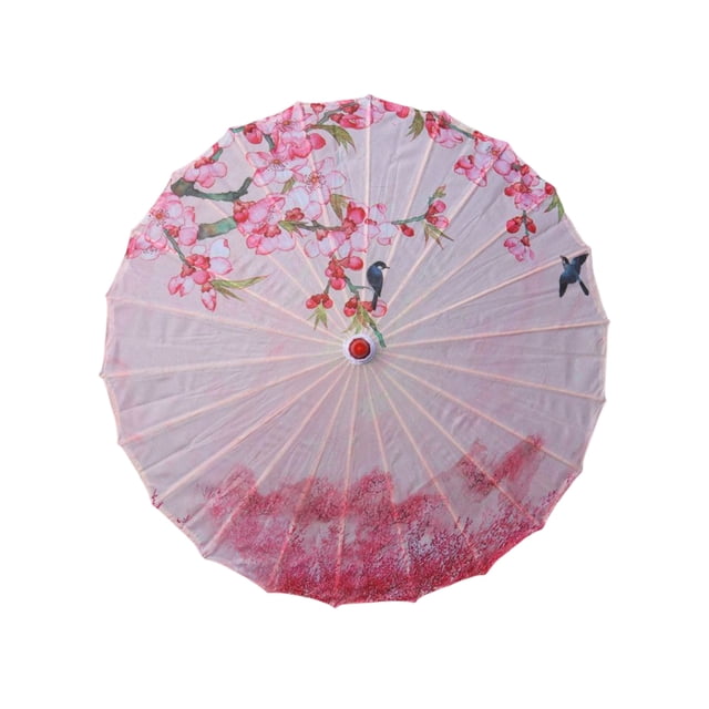 Bewildely Paraguas de tela de seda, estilo chino tradicional, papel al óleo, danza clásica femenina, sombrilla decorativa, disfraz, accesorios de Paraguas de lluvia Tipo 5 Bewildely HA073075-15