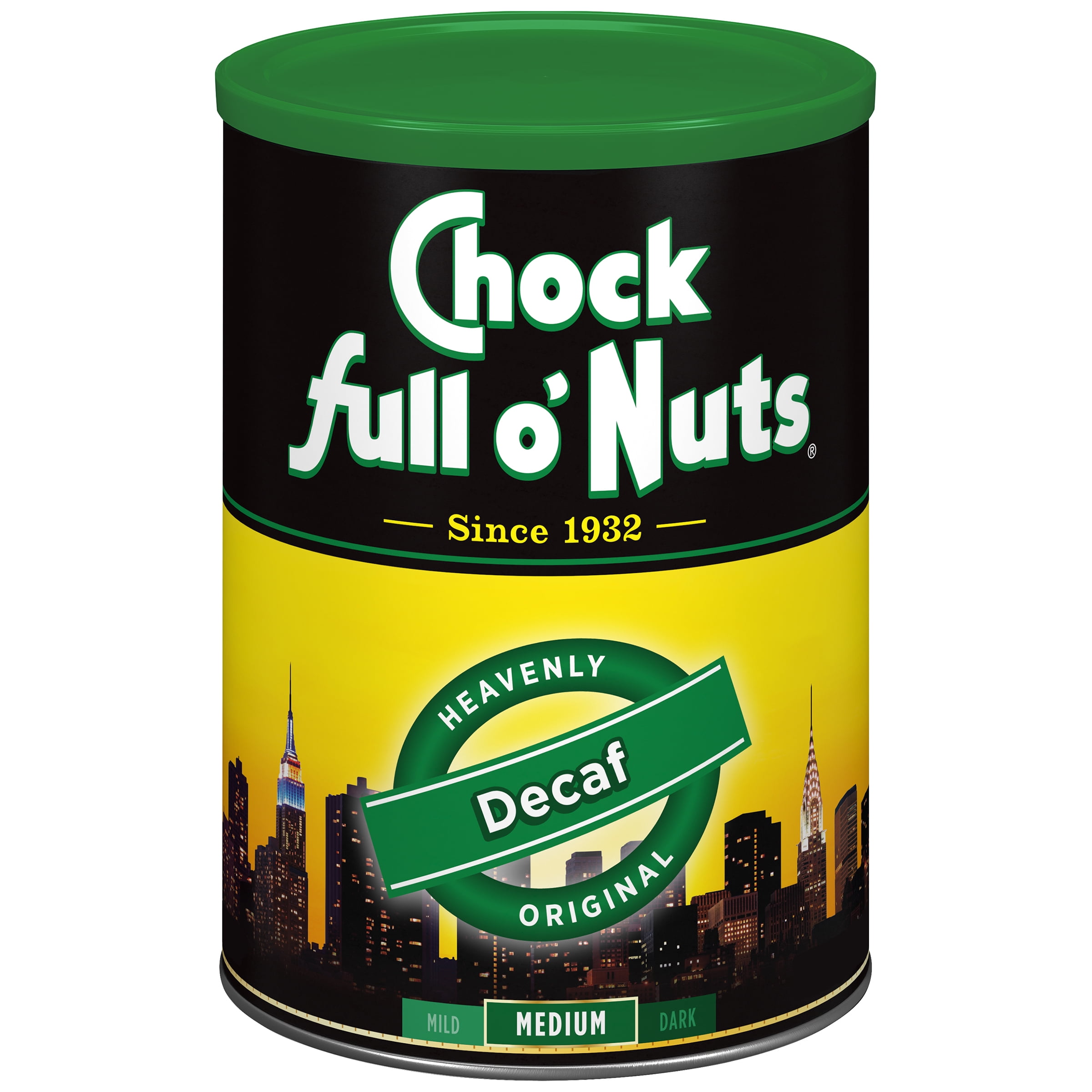 Chock full o'Nuts Decaf Heavenly Original Ground Coffee, Medium Roast, 11 Ounce Can