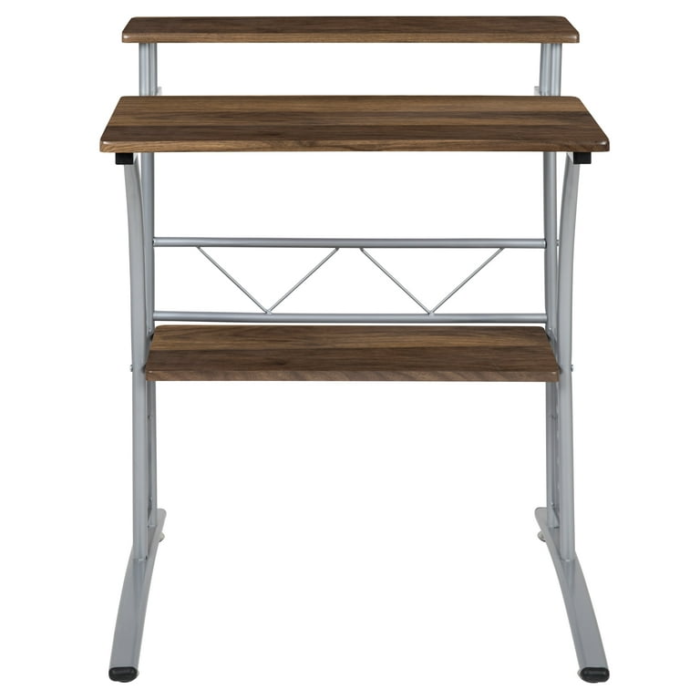  Flash Furniture Clifton Maple Computer Desk with Top and Lower  Storage Shelves 28 Inch : Home & Kitchen