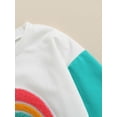 thumbnail image 6 of Little Boys Girls Spring Casual Sweatershirt Toddlers Color Matching Long Sleeve Rainbow Round Collar Tops, 6 of 8