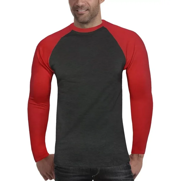 Playera Manga Ranglan Manga Larga Cuerpo Color Gris Oxford