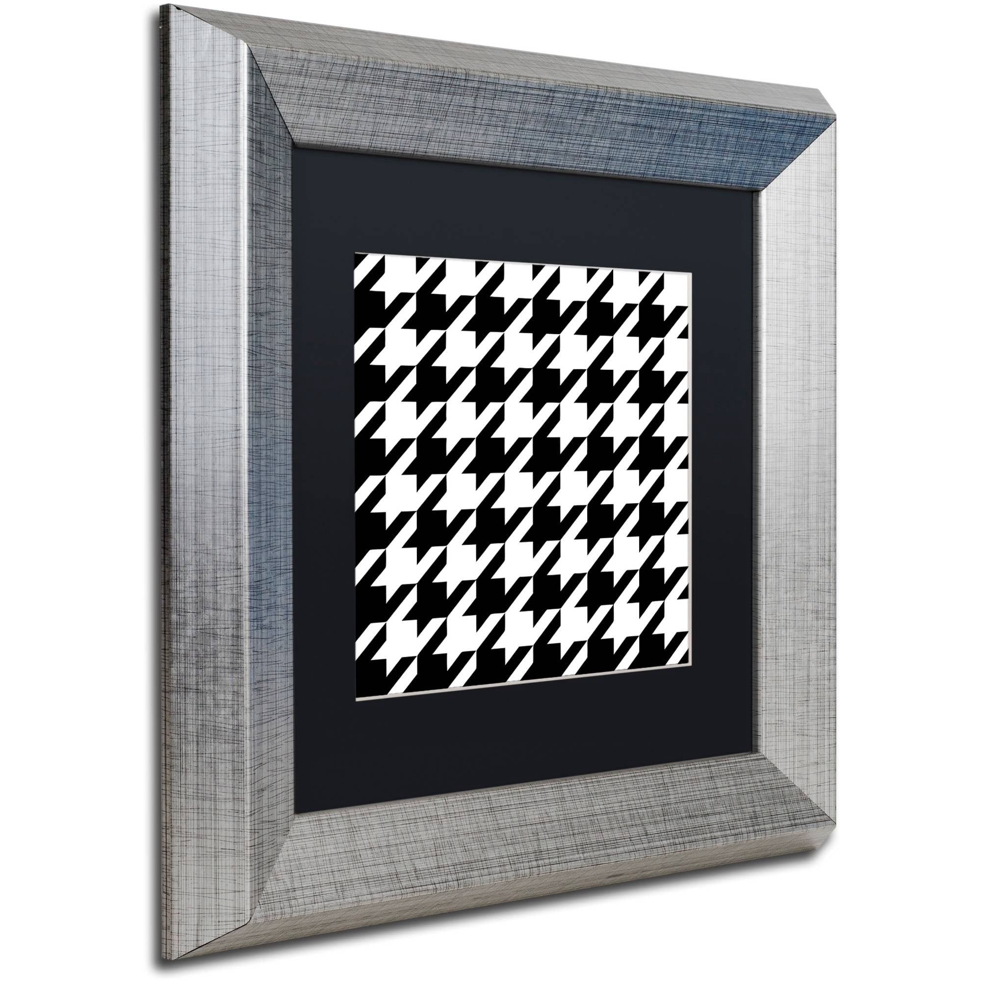 Trademark Fine Art "Houndstooth II" Canvas Art by Color Bakery Black Matte, Silver Frame