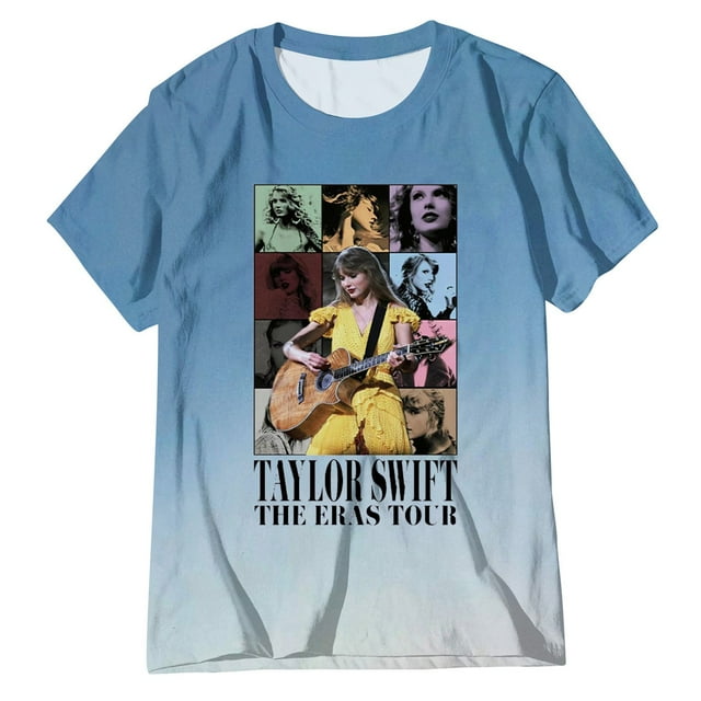 Cyinyin Taylor Swift Merch Taylor Swift T-Shirts pour Femmes Mode Décontractée Col Rond Manches Courtes T-Shirt Imprimé Lettre Haut Tee-Shirts Or S