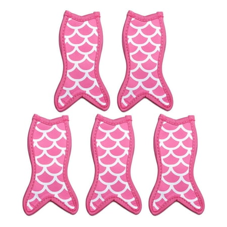 

5PCS Fish Tail Antimelting Cold insulation Home Keep Cooled Icy Pole Holder Popsicle Cover Ice Cream Stick Covers Cooler Sleeve 09